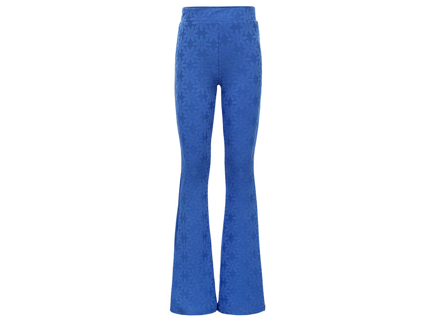 Little Flower Jaquard Flare Pants Kobalt