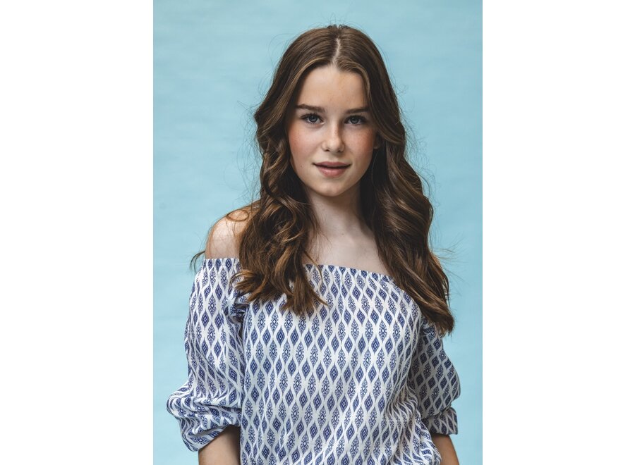 10Sixteen Blouse Top Blue Print