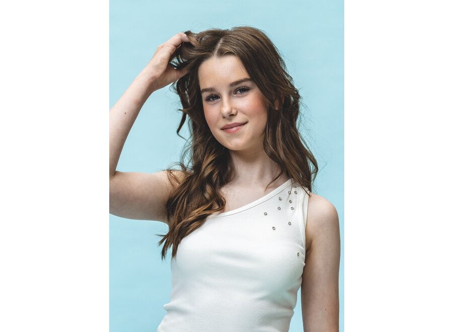 10Sixteen One Shoulder Top Off White