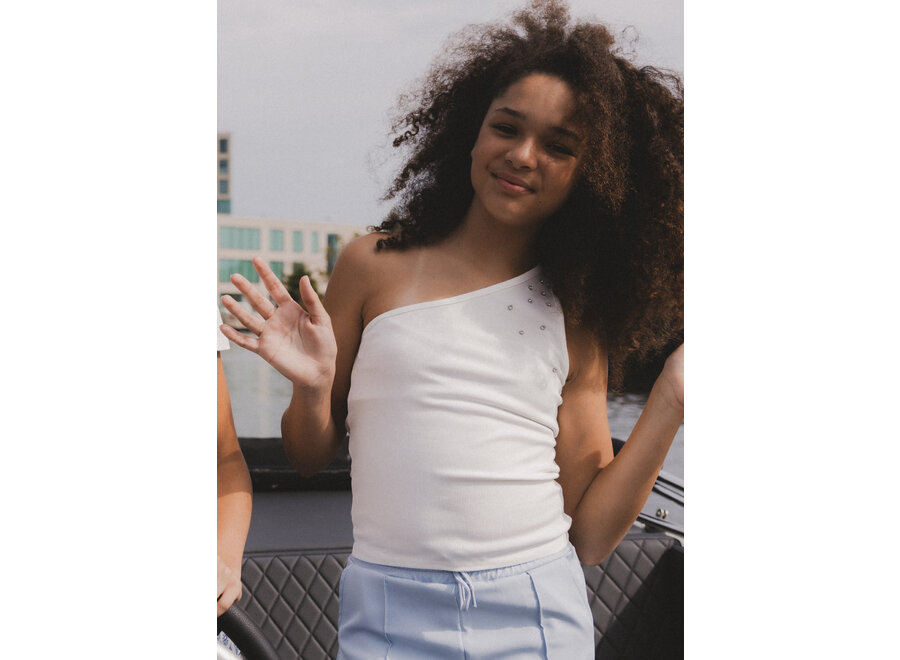10Sixteen One Shoulder Top Off White
