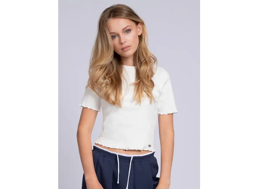 Sylvia Rib Top Off White