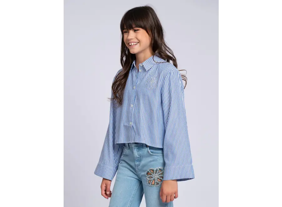 Naomi Blouse Violet/Off White
