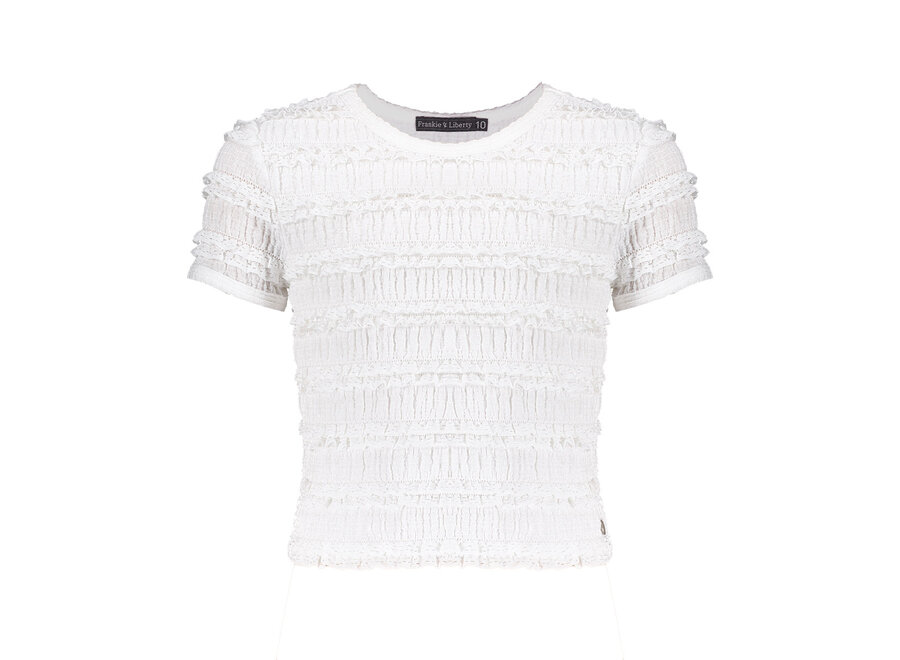 Rozy Lace Tee  Clear White