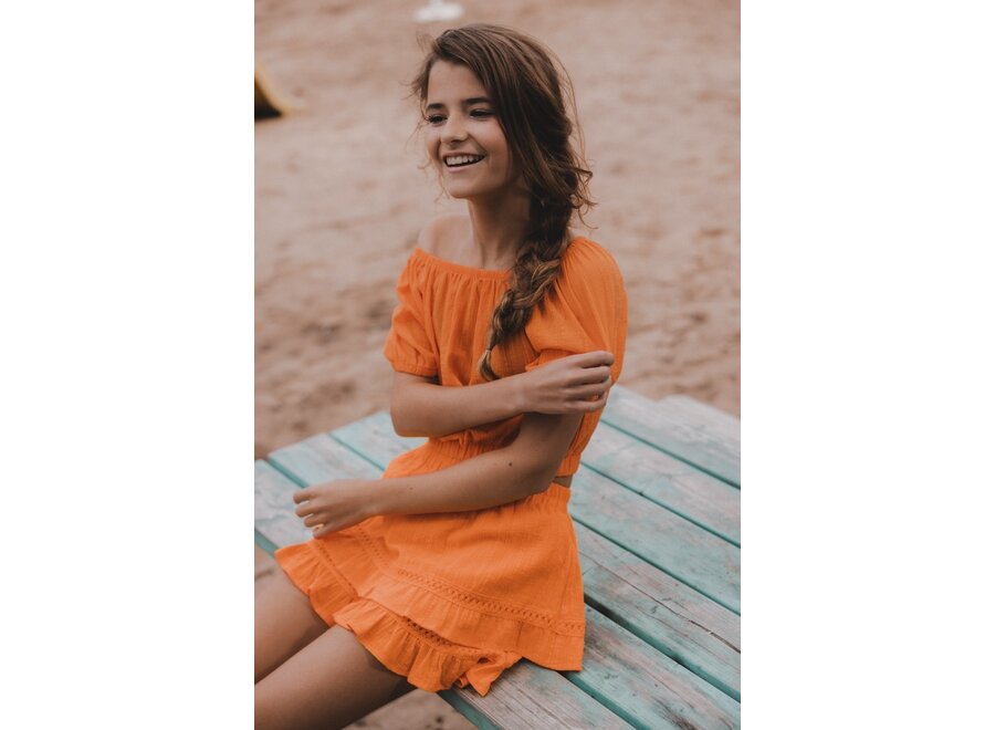10Sixteen Fancy Blouse Top Tangerine