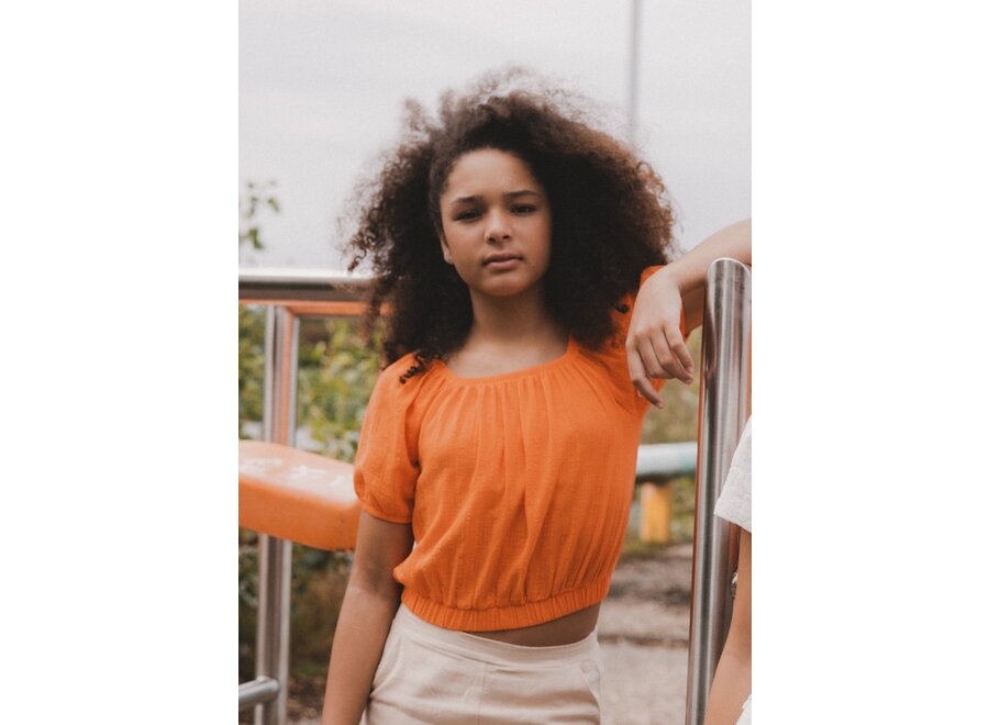 10Sixteen Fancy Blouse Top Tangerine