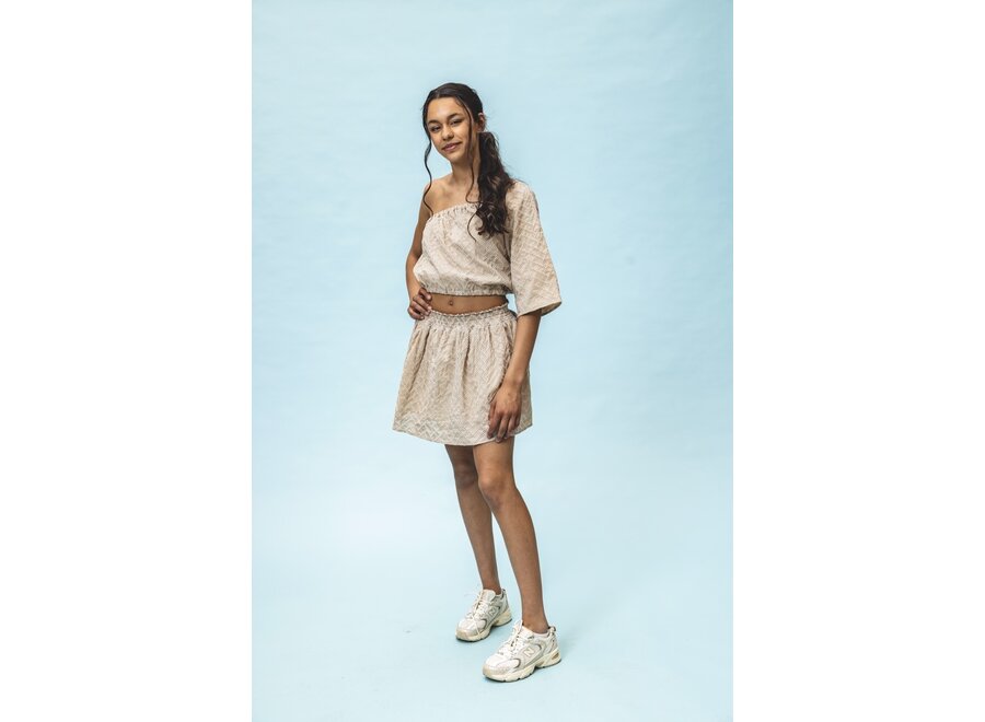 10Sixteen Boidery Skort Bisquit