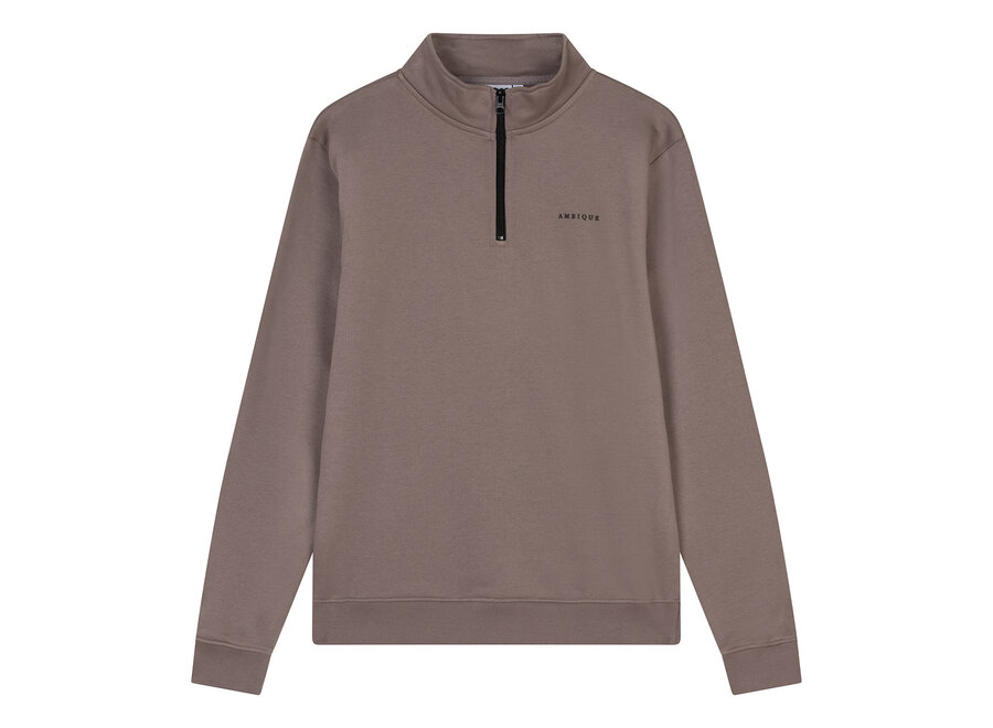 Quinten Quarter Zip  Taupe Jongens Trui