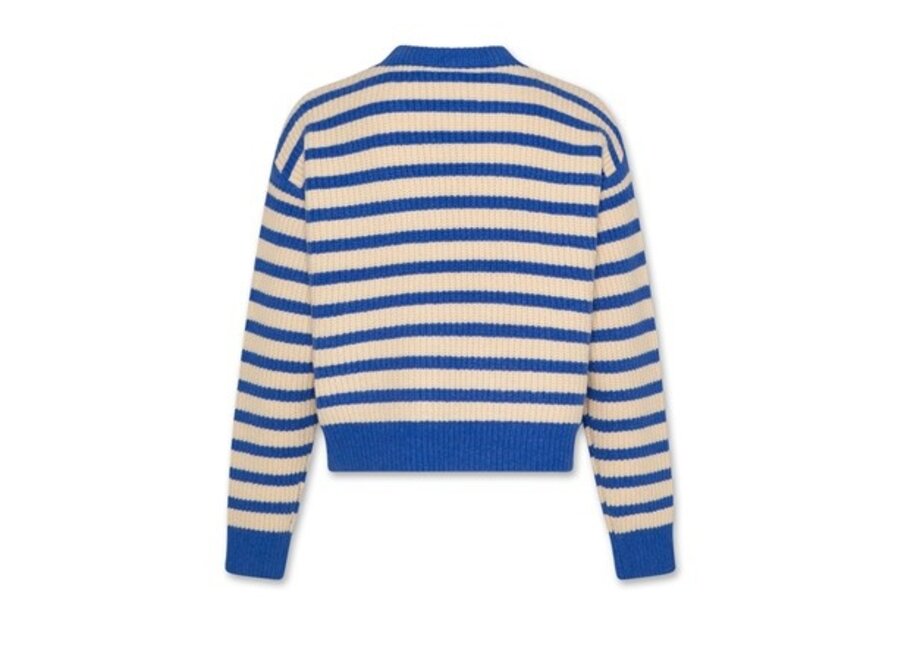 Carla C-Neck 2-Color Flash Blue Meisjes Trui