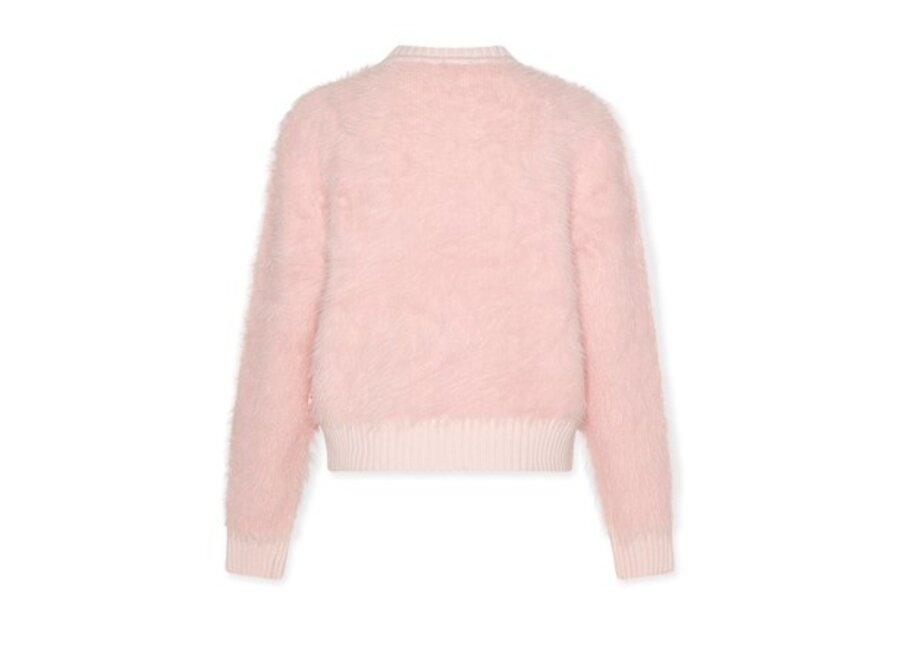 Carla C-Neck Plain Light Rosa Meisjes Trui