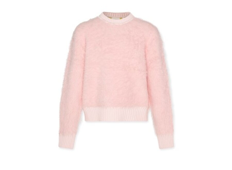 Carla C-Neck Plain Light Rosa Meisjes Trui