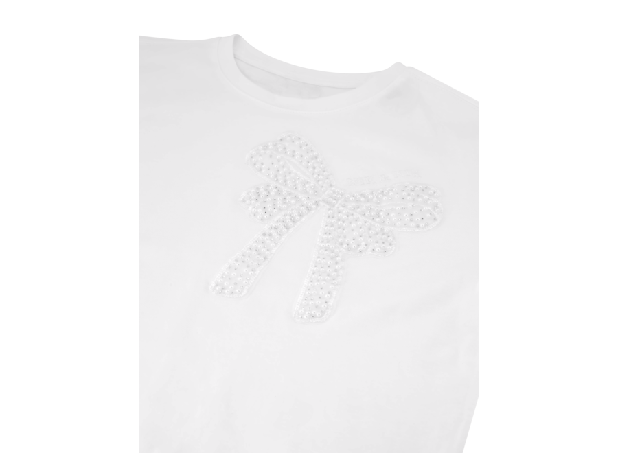 Bow T-Shirt  Off White Meisjes T-Shirt