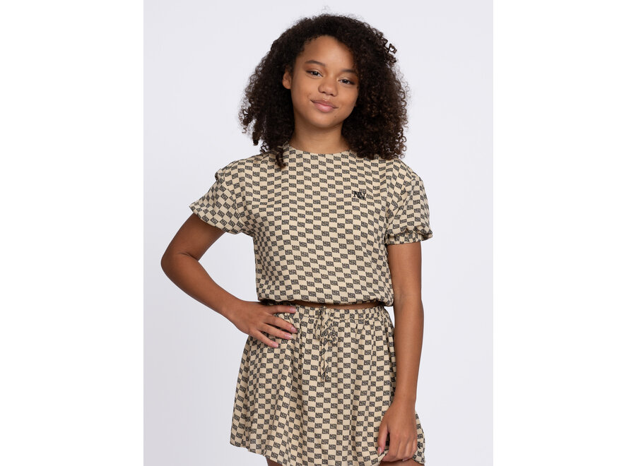Bailey Top Wood Ash/Black Meisjes Top