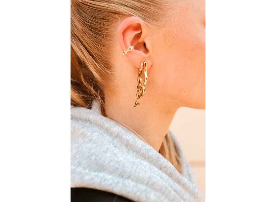 Half Heart Hoop Gold