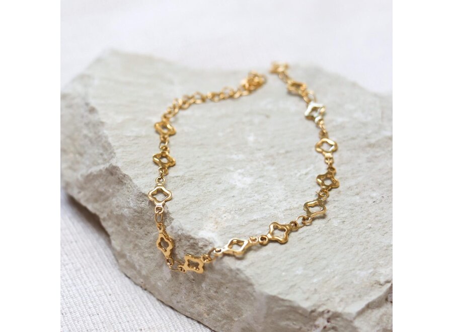 Clover Row Bracelet Gold