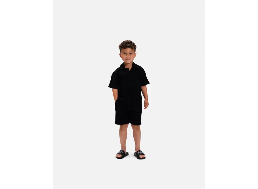 Waffle Shirt  Black Jongens T-shirt