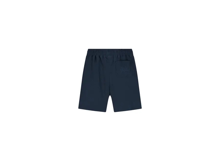 Seersucker Shorts Navy Jongens Short