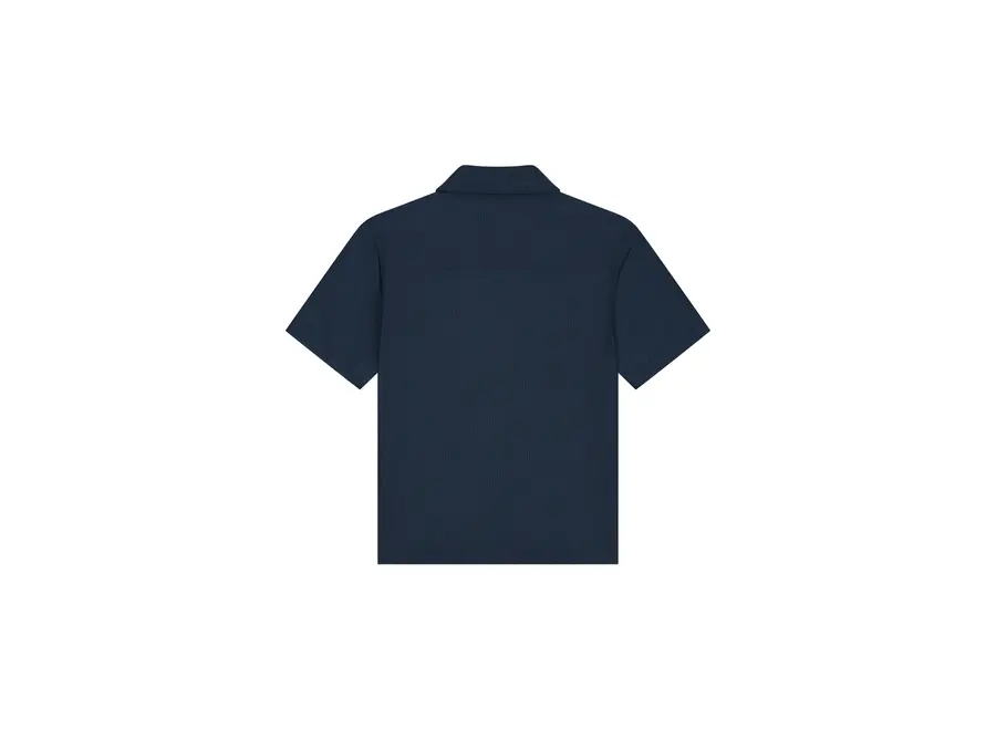 Seersucker Shirt Navy Jongens T-shirt