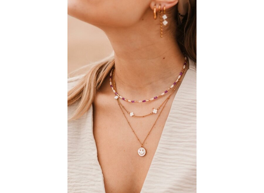 Shiny Smiley Necklace Gold