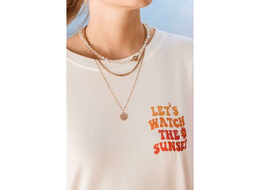 Shiny Smiley Necklace Gold