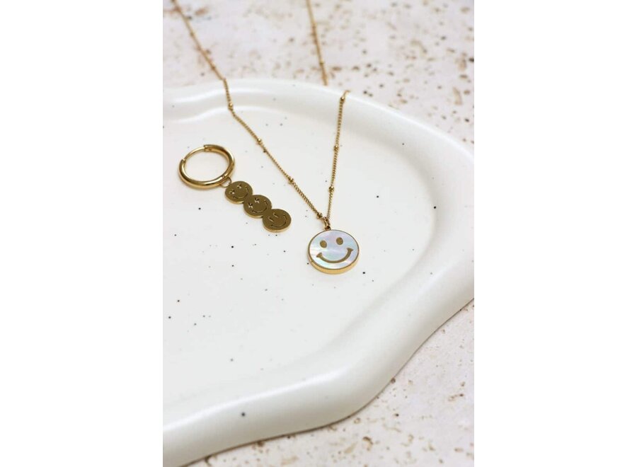 Shiny Smiley Necklace Gold