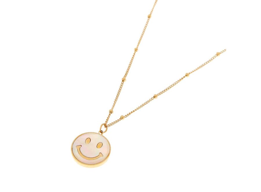 Shiny Smiley Necklace Gold