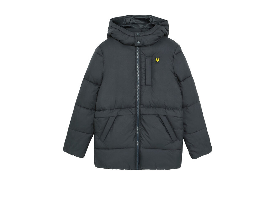 Ripstop Quilted Puffer Coat Jet Black Jongens Jas