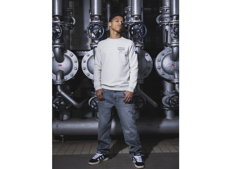 Sweater Rellix Backprint  Fresh Grey Melange Jongens Trui