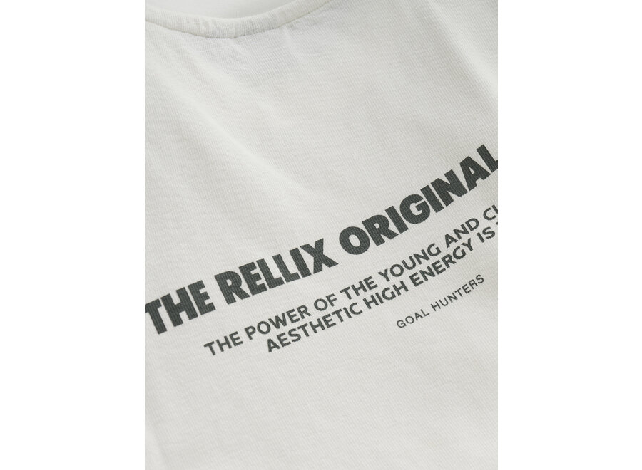 Oversized T-shirt Fancy Twill  White  Jongens T-shirt