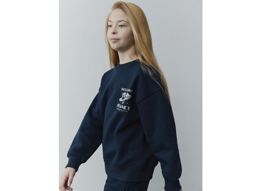 Elisy Sweatshirt Navy Blue Meisjes Trui