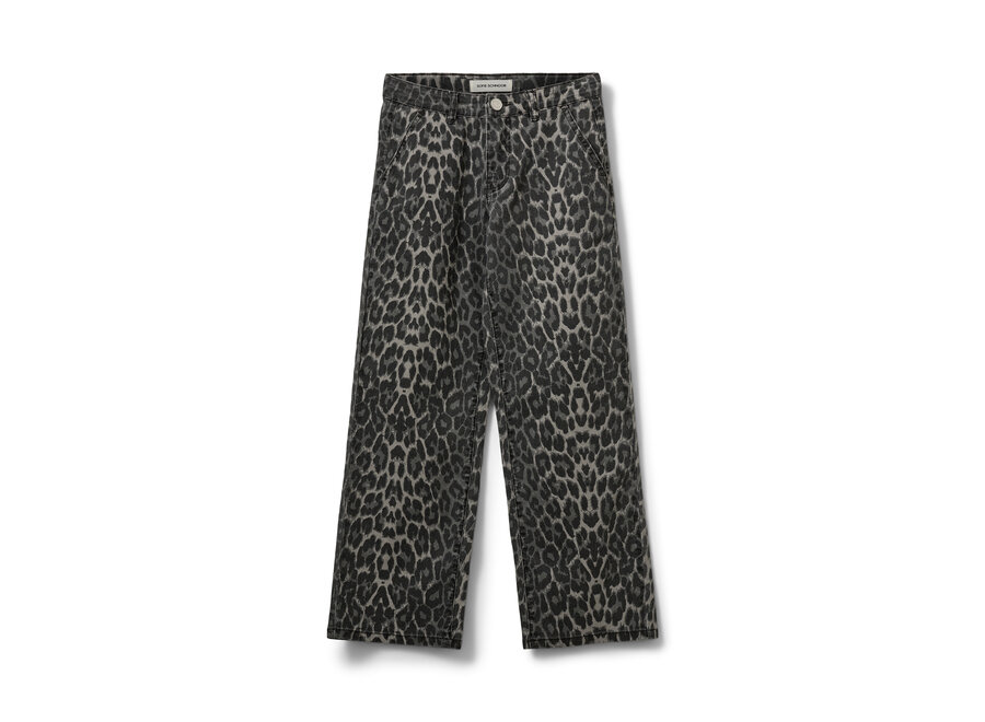 Siennasy Trousers Grey leopard Meisjes Broek