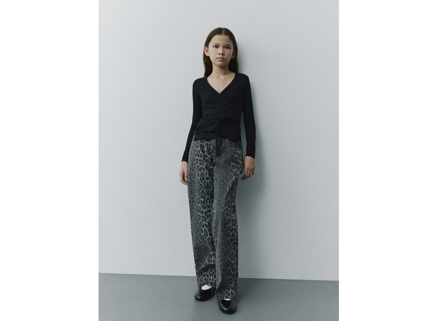 Siennasy Trousers Grey leopard Meisjes Broek