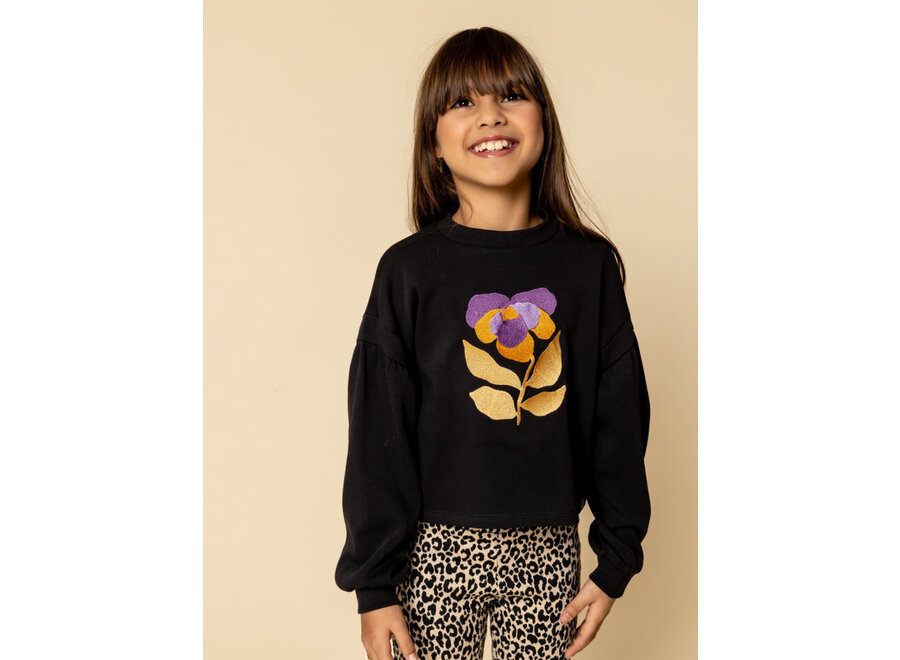 Little Interlock Sweater Graphite Meisjes  Sweater