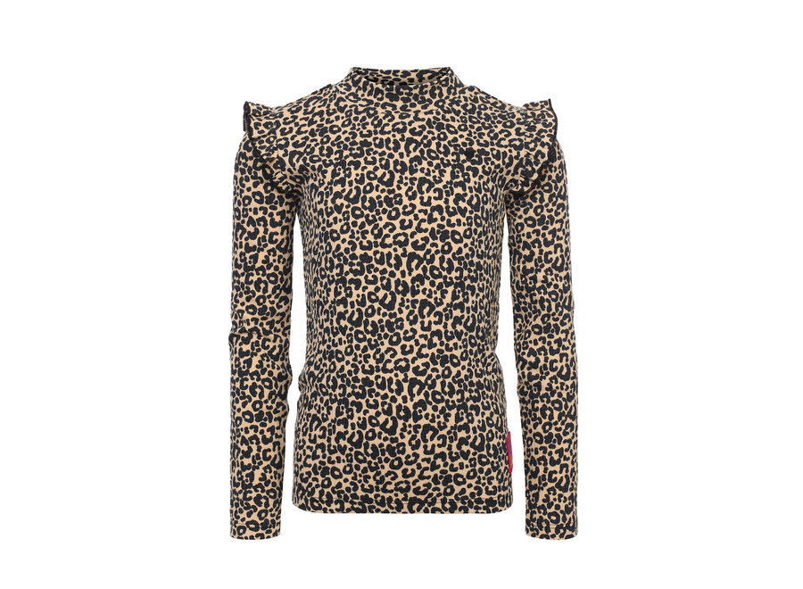 Little Crinckle Top  Sandy Leopard Meisjes  Top