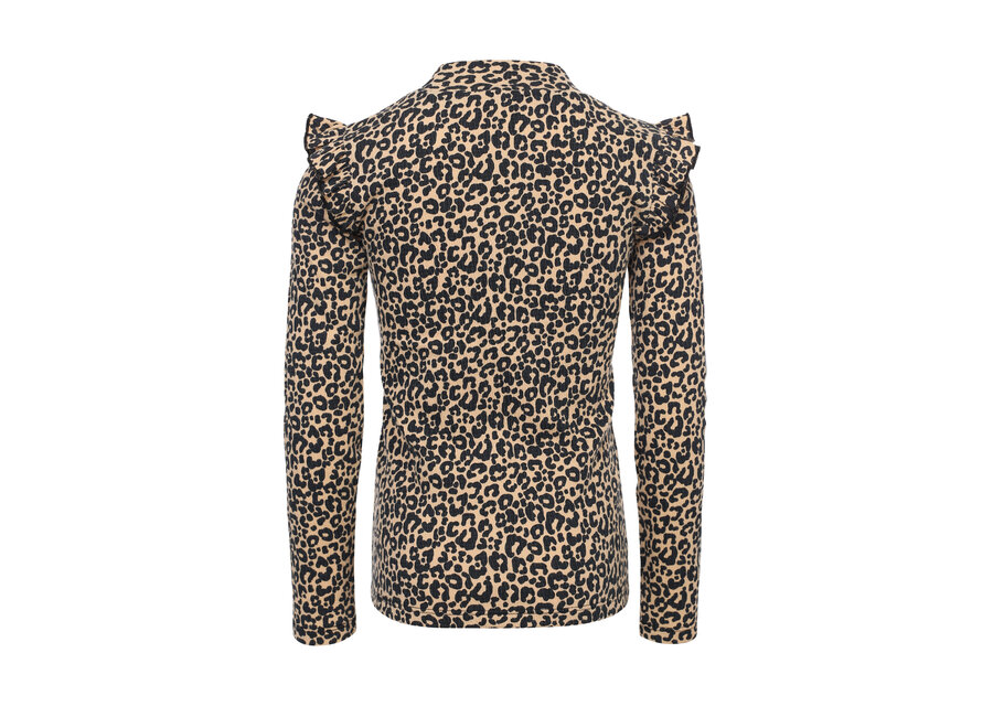 Little Crinckle Top  Sandy Leopard Meisjes  Top
