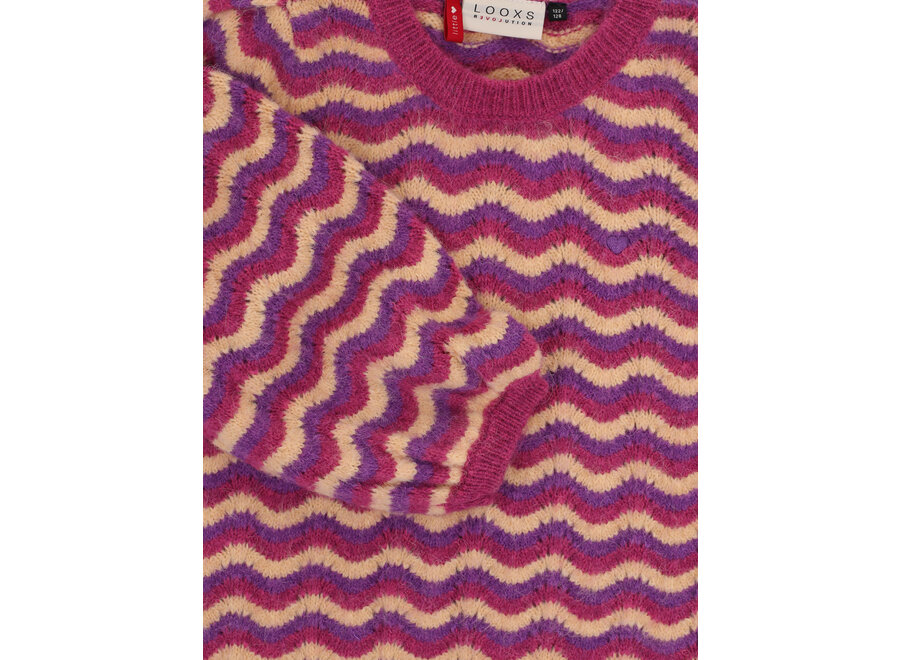 Little Knit Sweater Multi Stripe Meisjes  Sweater