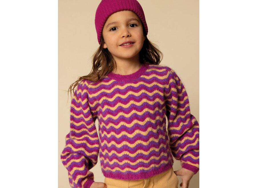 Little Knit Sweater Multi Stripe Meisjes  Sweater