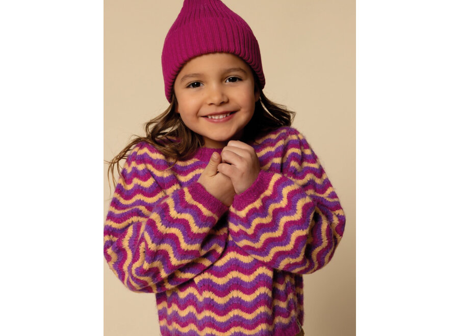 Little Knit Sweater Multi Stripe Meisjes  Sweater