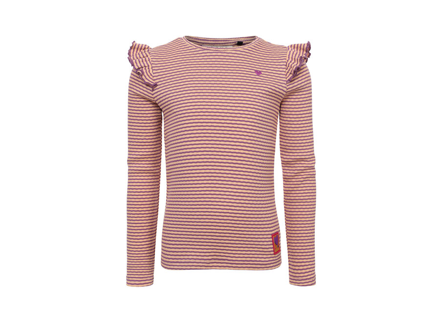 Little Striped Longsleeve T-Shirt Check Meisjes  Lange T-shirt