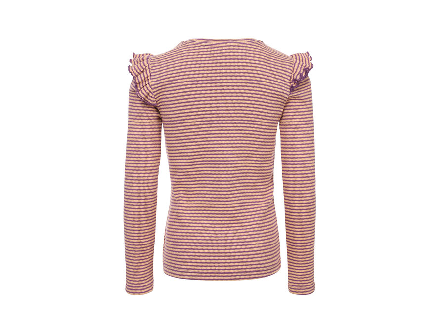 Little Striped Longsleeve T-Shirt Check Meisjes  Lange T-shirt