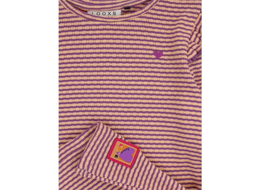 Little Striped Longsleeve T-Shirt Check Meisjes  Lange T-shirt