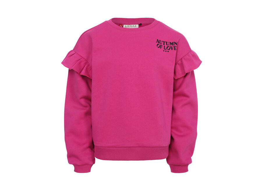 Little Sweater With Ruffles  Magenta Pink Meisjes  Sweater