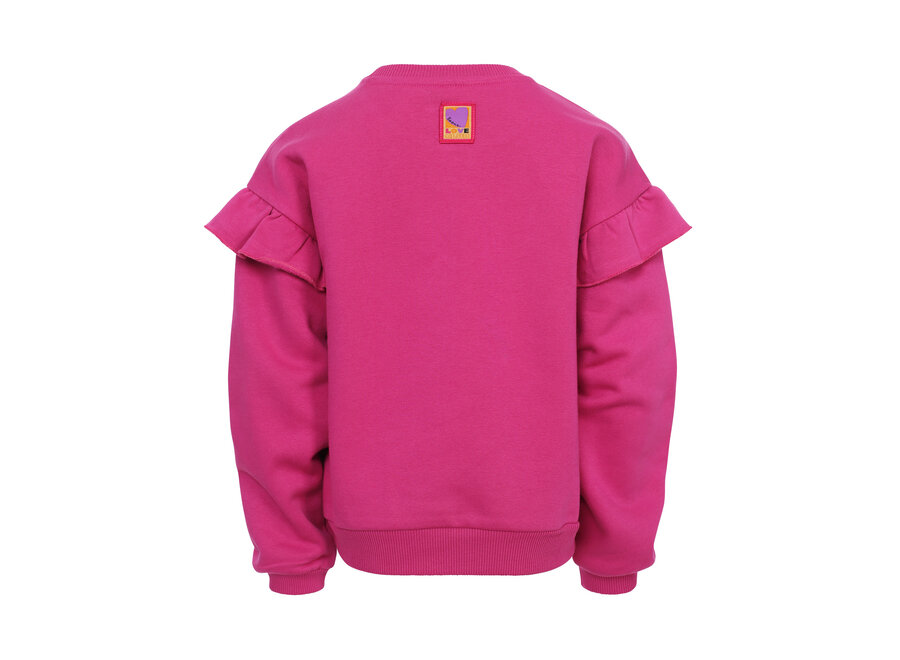 Little Sweater With Ruffles  Magenta Pink Meisjes  Sweater