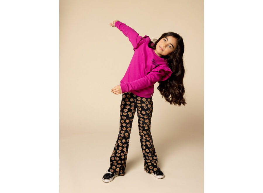 Little Sweater With Ruffles Magenta Pink Meisjes  Sweater