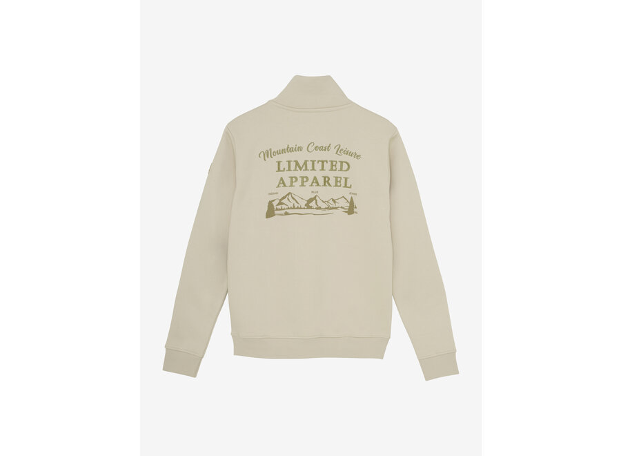 Sweater Zip Collar Print Sand Jongens Trui