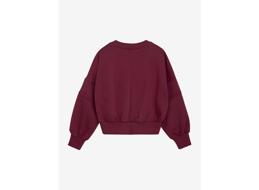 Sweater Crochet Burgundy Meisjes Trui