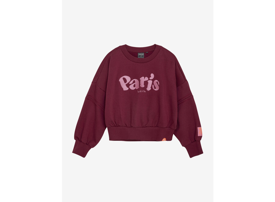 Sweater Crochet Burgundy Meisjes Trui