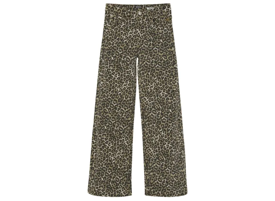 Wide Fit Leopard Sand Meisjes Broek