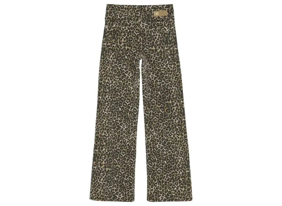 Wide Fit Leopard Sand Meisjes Broek