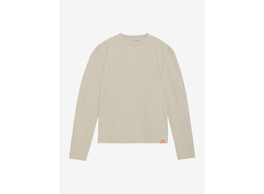 Longsleeve Jaquard Sand Meisjes T-shirt