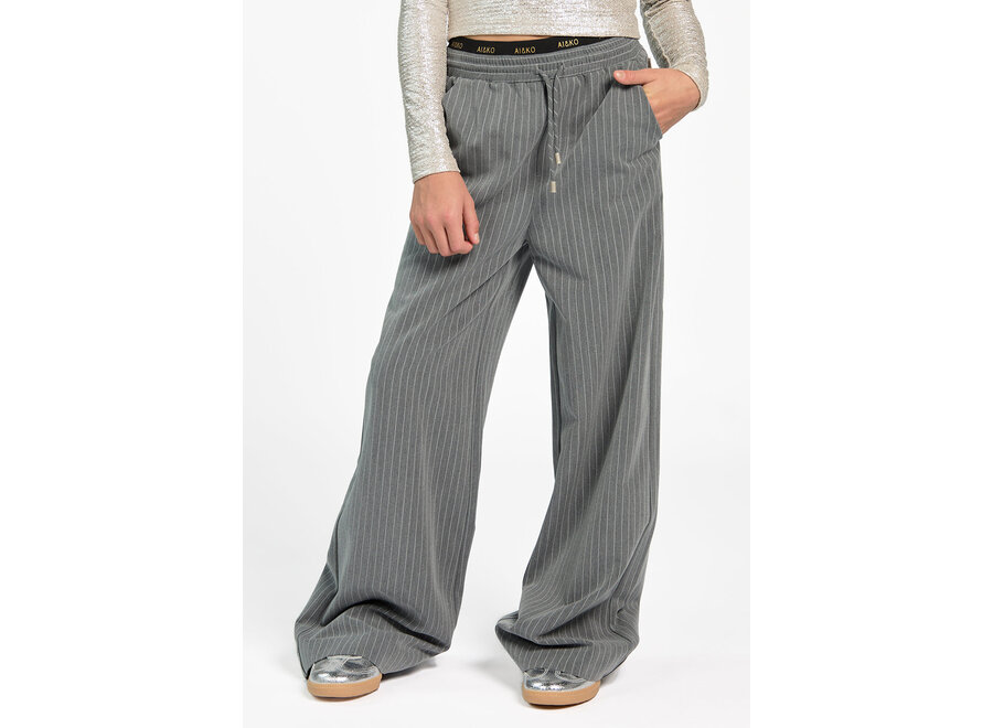Esila Pinstripe Vis  Dark Grey Meisjes Broek